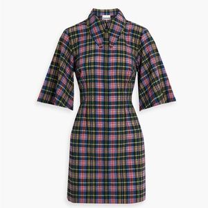 GANNI Multicolor Check Mini Dress SM